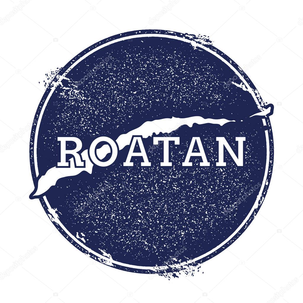 Roatan vector map Grunge rubber stamp with the name and map of island vector illustration Can be