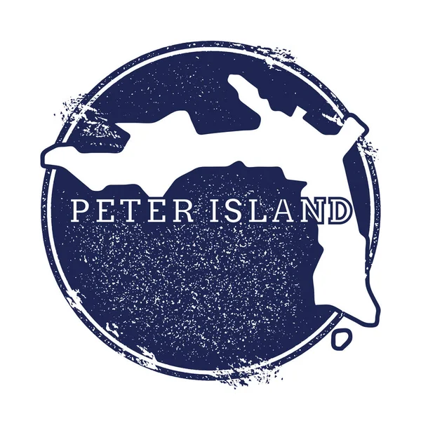 Peter Island mapa vectorial Grunge sello de goma con el nombre y el mapa de la isla vector ilustración — Vector de stock