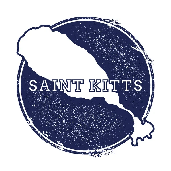 Carte vectorielle de Saint Kitts Timbre caoutchouc Grunge avec le nom et la carte de l'illustration vectorielle de l'île — Image vectorielle