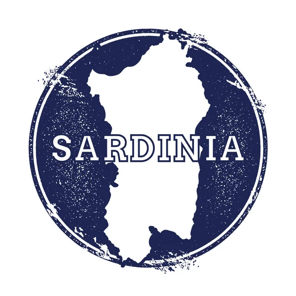 Sardinien vektor karta Grunge gummistämpel med namn och karta över ön vektorillustration kan — Stock vektor