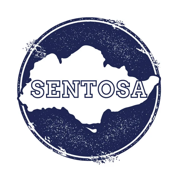 Sentosa vector map Grunge rubber stamp with the name and map of island vector illustration Can be — Stock Vector