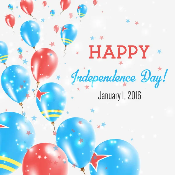 Аруба День незалежності Вітальна листівка літаючих повітряних куль в Арубі національного колориту Днем Незалежності — стоковий вектор