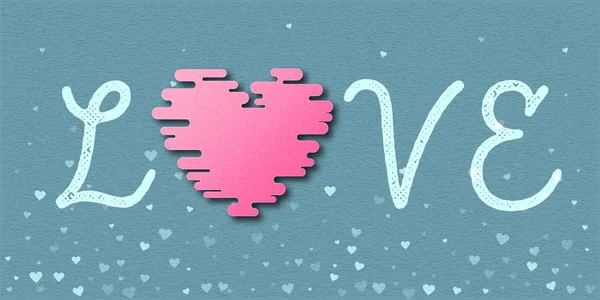 Parola d'amore con cartellino rosa Illustrazione vettoriale — Vettoriale Stock
