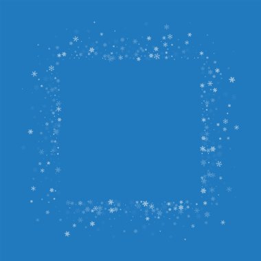 Güzel kar yağışı kare mavi renkli vektör çizim soyut karışıklık