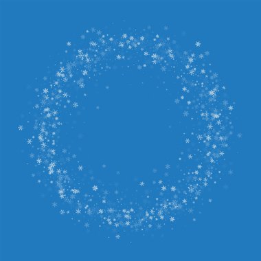 Güzel kar yağışı Ring çerçeve mavi arka plan vektör çizim üzerinde