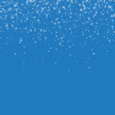 Güzel kar yağışı dağılım üst degrade mavi arka plan vektör çizim üzerinde