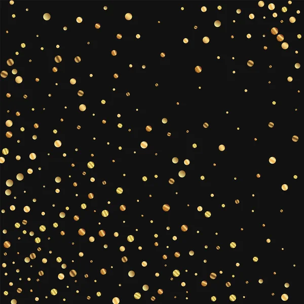 Seyrek altın konfeti soyut desen siyah arka planda vektör çizim — Stok Vektör