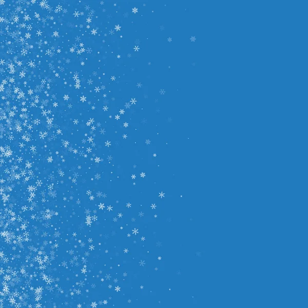 Mooie sneeuwval Scatter links verloop op blauwe achtergrond vectorillustratie — Stockvector