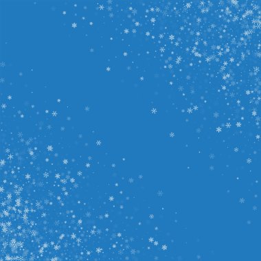 Güzel kar yağışı soyut mavi arka plan vektör çizim üzerinde kaotik karmaşa