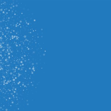 Mavi arka plan vektör çizim üzerinde güzel kar yağışı sol yarım daire