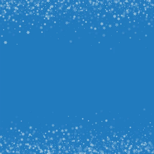 Mooie sneeuwval grenst aan op blauwe achtergrond vectorillustratie — Stockvector