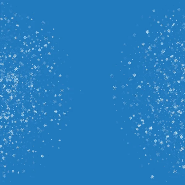 Gyönyörű hóesés absztrakt forma, a kék háttér vektor illusztráció — Stock Vector