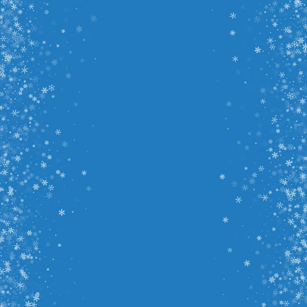 Bella nevicata confine disordinato su sfondo blu Illustrazione vettoriale — Vettoriale Stock