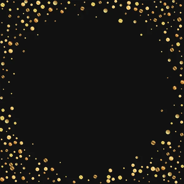 Ościeżnica rozrzedzony złotym konfetti na czarne tło wektor ilustracja — Wektor stockowy