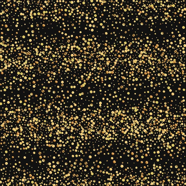 Золотые конфетти Scatter горизонтальные линии на черном фоне Векторная иллюстрация — стоковый вектор