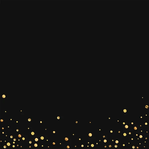 Spärliches Gold Konfetti abstrakter Boden auf schwarzem Hintergrund Vektor Illustration — Stockvektor