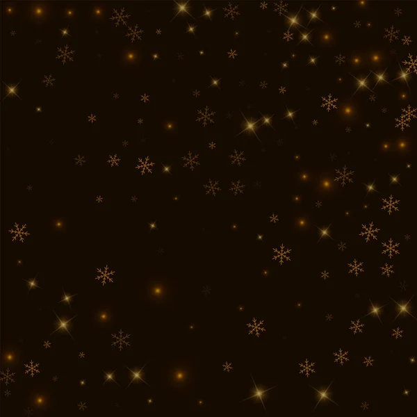 Glesa stjärnklara snö Random scatter på svart bakgrund vektorillustration — Stock vektor