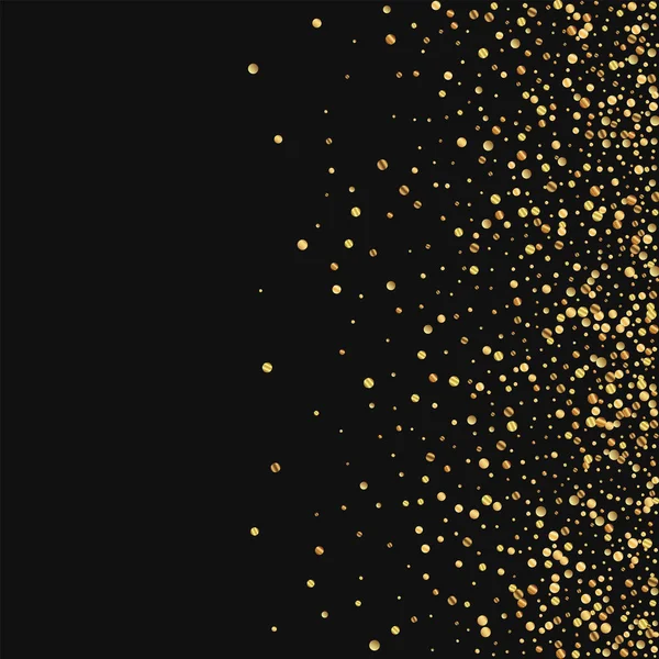 Золотими конфеті рассипьте правому градієнта на чорному тлі Векторні ілюстрації — стоковий вектор