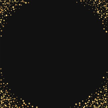 Altın konfeti köşeleri siyah vektör çizim arka plan
