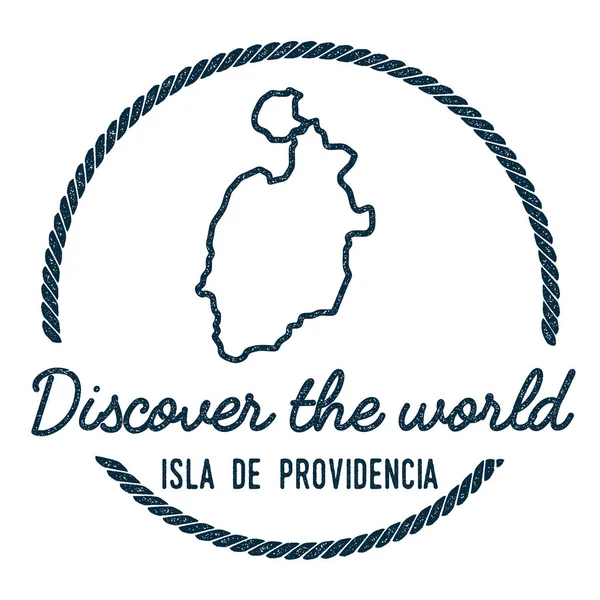 Mapa de Isla de Providencia Vintage Descubre el Sello Mundial de Caucho con Mapa de Isla Hipster — Vector de stock