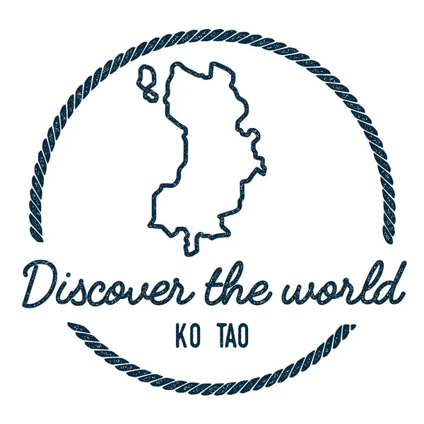 Ko tao map outline vintage discover the world rubber stamp with island map hipster style nautische — Stockvektor