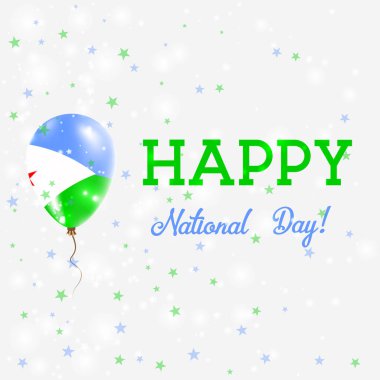 Cibuti Millî gün vatansever poster uçan lastik balon renk Cibuti bayrağı