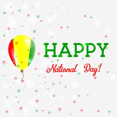 Gine Milli Günü vatansever poster uçan lastik balon Gineli bayrak Gine renkleri