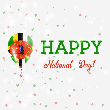 Dominika ulusal gün vatansever poster lastik balon uçan Dominik bayrak renkleri