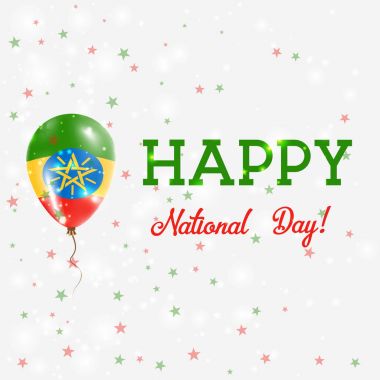 Etiyopya Milli Günü vatansever poster uçan lastik balon renkleri Etiyopya bayrağı