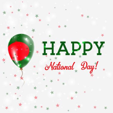 Bangladeş Ulusal gün vatansever poster uçan lastik balon Bangladeşli bayrak renkleri