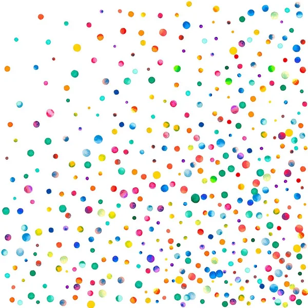 A fehér háttérben szivárvány színű akvarell konfetti absztrakt véletlenszerű sűrű akvarell konfetti — Stock Fotó
