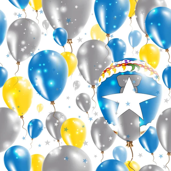 Kuzey Mariana Adaları Bağımsızlık günü Seamless Modeli lastik uçan balonlar renklerde
