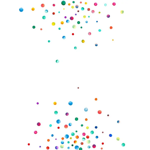 Tät akvarell konfetti på vit bakgrund Rainbow färgad akvarell konfetti abstract halv — Stockfoto