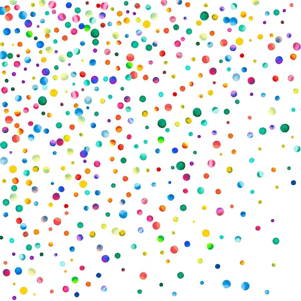 Beyaz arka plan gökkuşağı renkli suluboya konfeti soyut dağılım üzerinde yoğun sulu boya konfeti — Stok fotoğraf