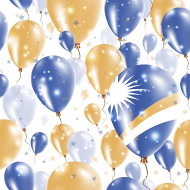 Marshall Adaları Bağımsızlık günü Seamless Modeli lastik uçan balonlar renklerde