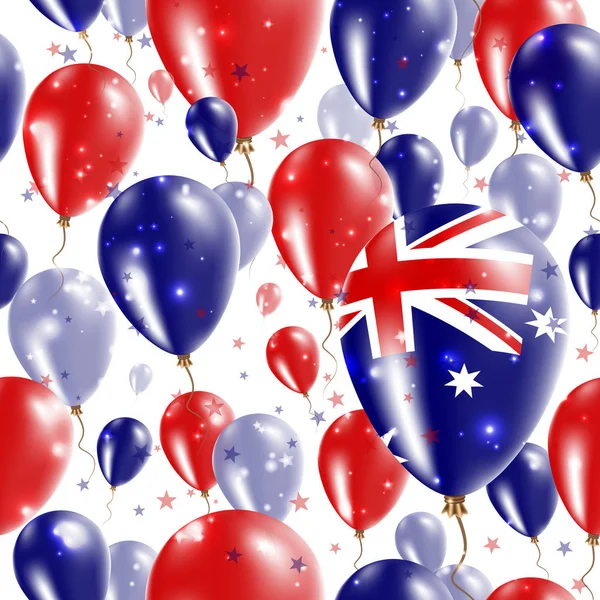 Австралія День незалежності безшовні візерунок Flying гумові кулі в кольори австралійського — стоковий вектор