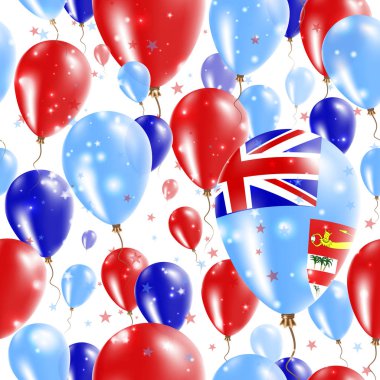 Fiji Bağımsızlık günü Seamless Modeli lastik balonlar Fiji bayrağının mutlu renklerde uçan