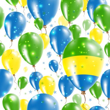 Gabon Bağımsızlık günü Seamless Modeli lastik balonlar Gabon bayrak renkleri uçan