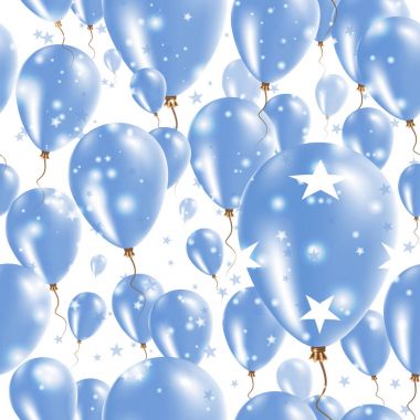 Mikronezya Bağımsızlık günü Seamless Modeli lastik balonlar Mikronezya renkleri uçan