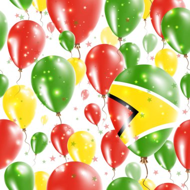 Guyana Bağımsızlık günü Seamless Modeli lastik balonlar Guyana bayrak renkleri uçan
