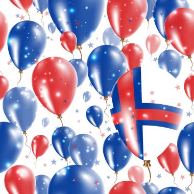 Faroes Bağımsızlık günü Seamless Modeli lastik balonlar Faroe dili bayrak renkleri uçan