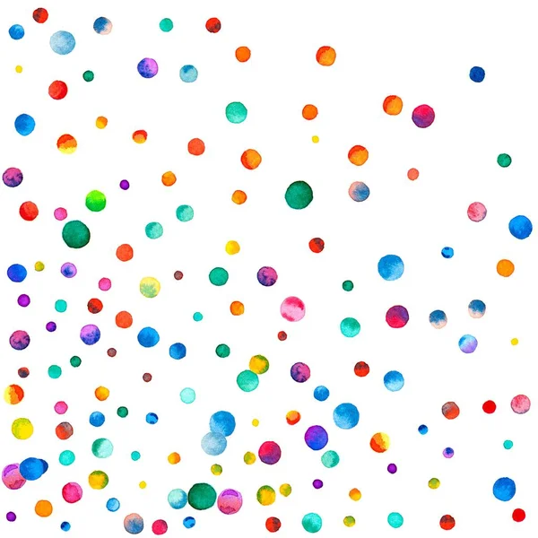 Aquarela esparsa confete no fundo branco Arco-íris colorido aquarela confete confusão abstrata — Fotografia de Stock