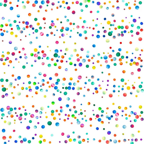 Dense watercolor confetti on white background Rainbow colored watercolor confetti chaotic scatter — Stock Photo, Image