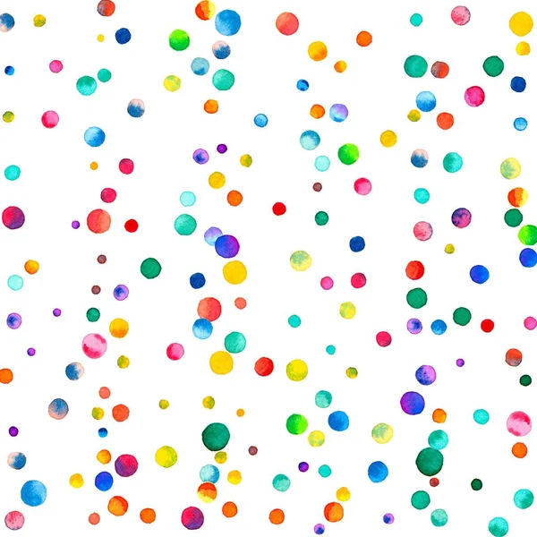 Beyaz arka plan gökkuşağı renkli suluboya konfeti dağılım dikey olarak seyrek suluboya konfeti — Stok fotoğraf