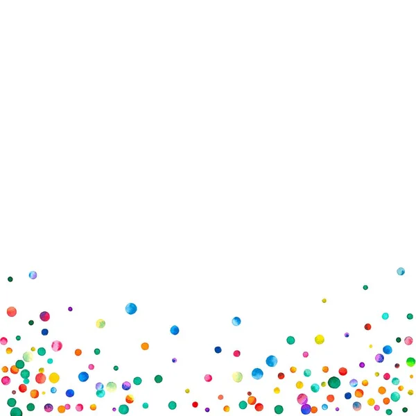Gęste akwarela konfetti na białym tle Rainbow Kolorowe konfetti akwarela Dole streszczenie — Zdjęcie stockowe