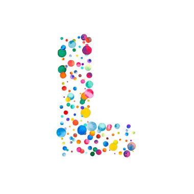 Beyaz arka planda renkli parlak el seyrek suluboya konfeti dolu mektup l boyalı