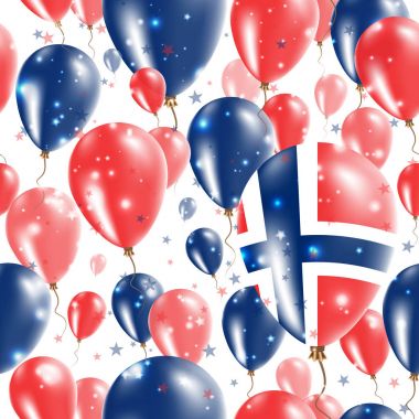 Norveç Bağımsızlık günü Seamless Modeli lastik balonlar Norveç bayrağı renklerde uçan