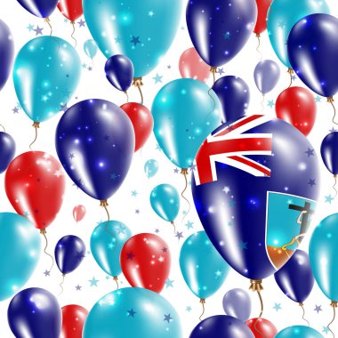 Montserrat Bağımsızlık günü Seamless Modeli lastik balon Montserratian renkleri uçan