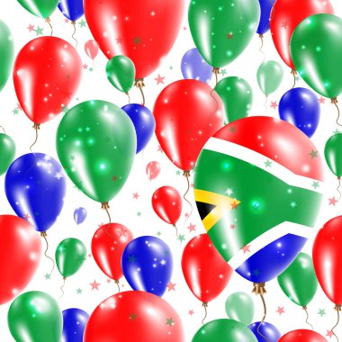 South Africa Independence Day Seamless Pattern Flying Rubber Balloons in Colors of the South clipart