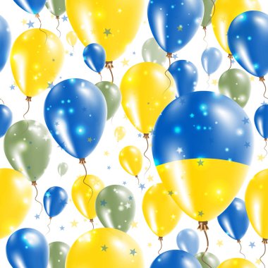 Ukrayna Bağımsızlık günü Seamless Modeli lastik balonlar Ukrayna bayrağı renklerde uçan
